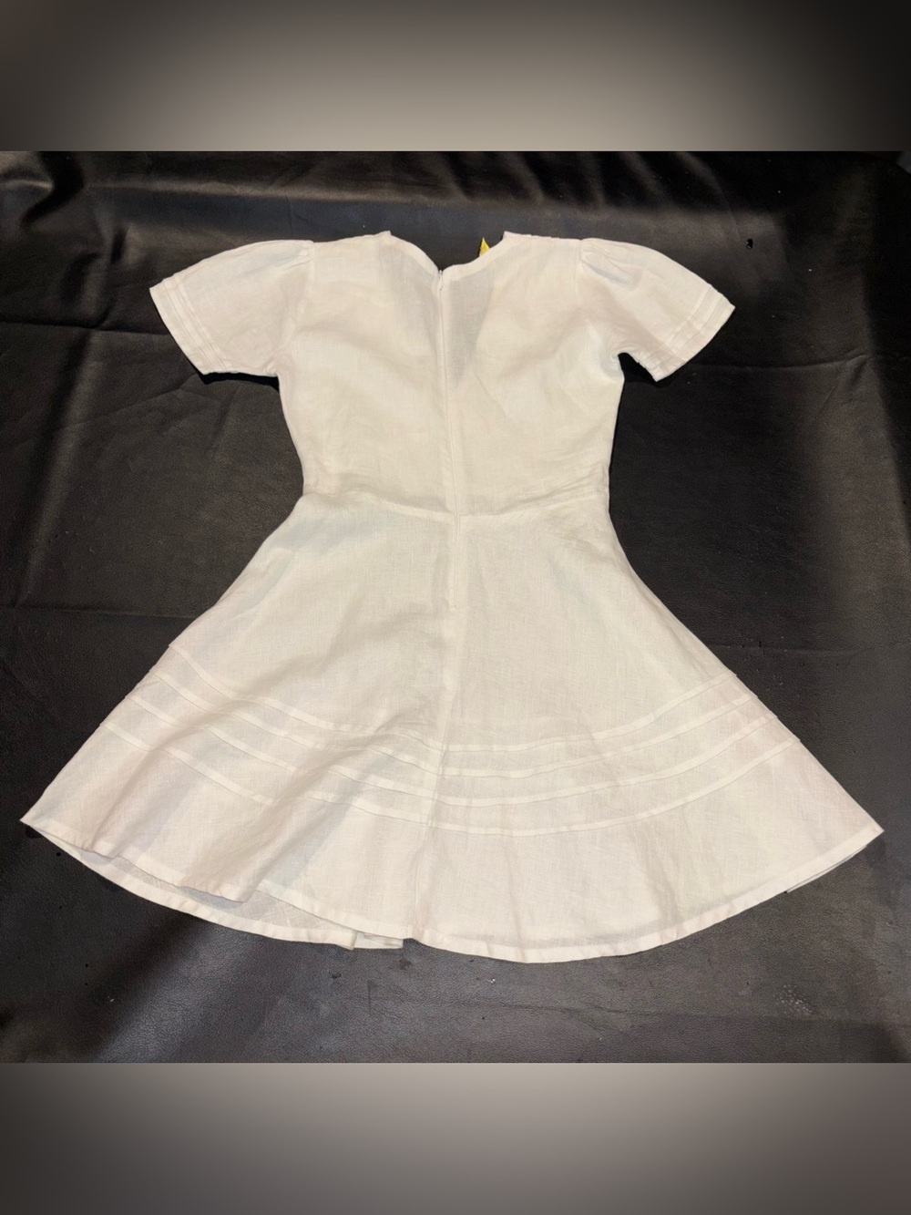 Pampelone The Ella White 100% Linen Mini Dress Coastal Cowgirl Minimalist Sz XS - Picture 7 of 8